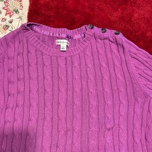 Purple Cable Knit Sweater